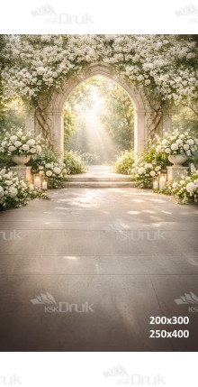 Tło fotograficzne „Kwiatowa Brama w Ogrodzie – Komunijna Elegancja” | 3900